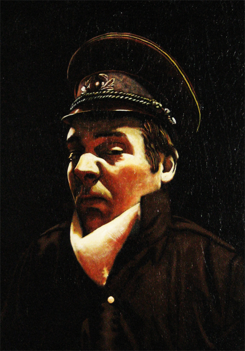 Capitaine Crachat Capitaine Crachat attendant l'autobus, acrylique sur toile