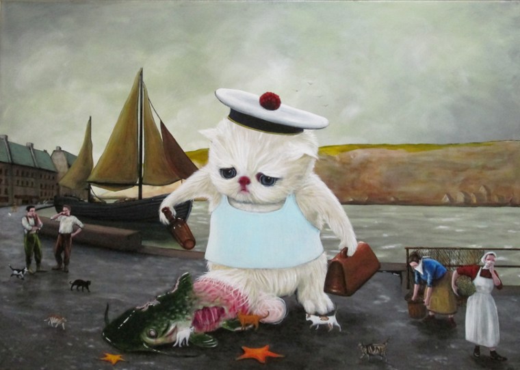 Long Time Nausea! Acrylique sur toile, 18 x 24